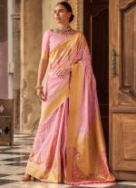 Silk Pink Traditional Wear Weaving Saree